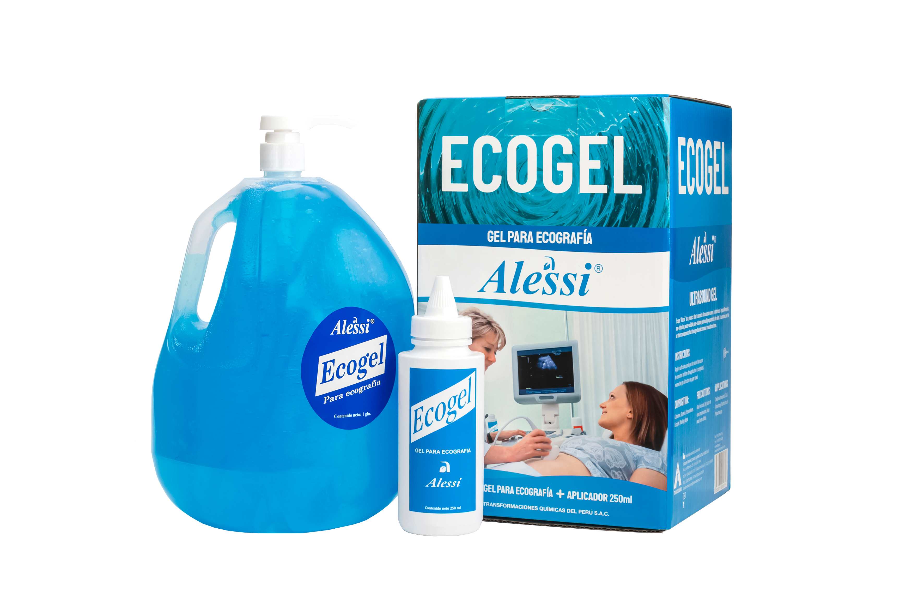 ECOGEL Gel de Ultrasonido y EKG (1 Galón) Celeste
