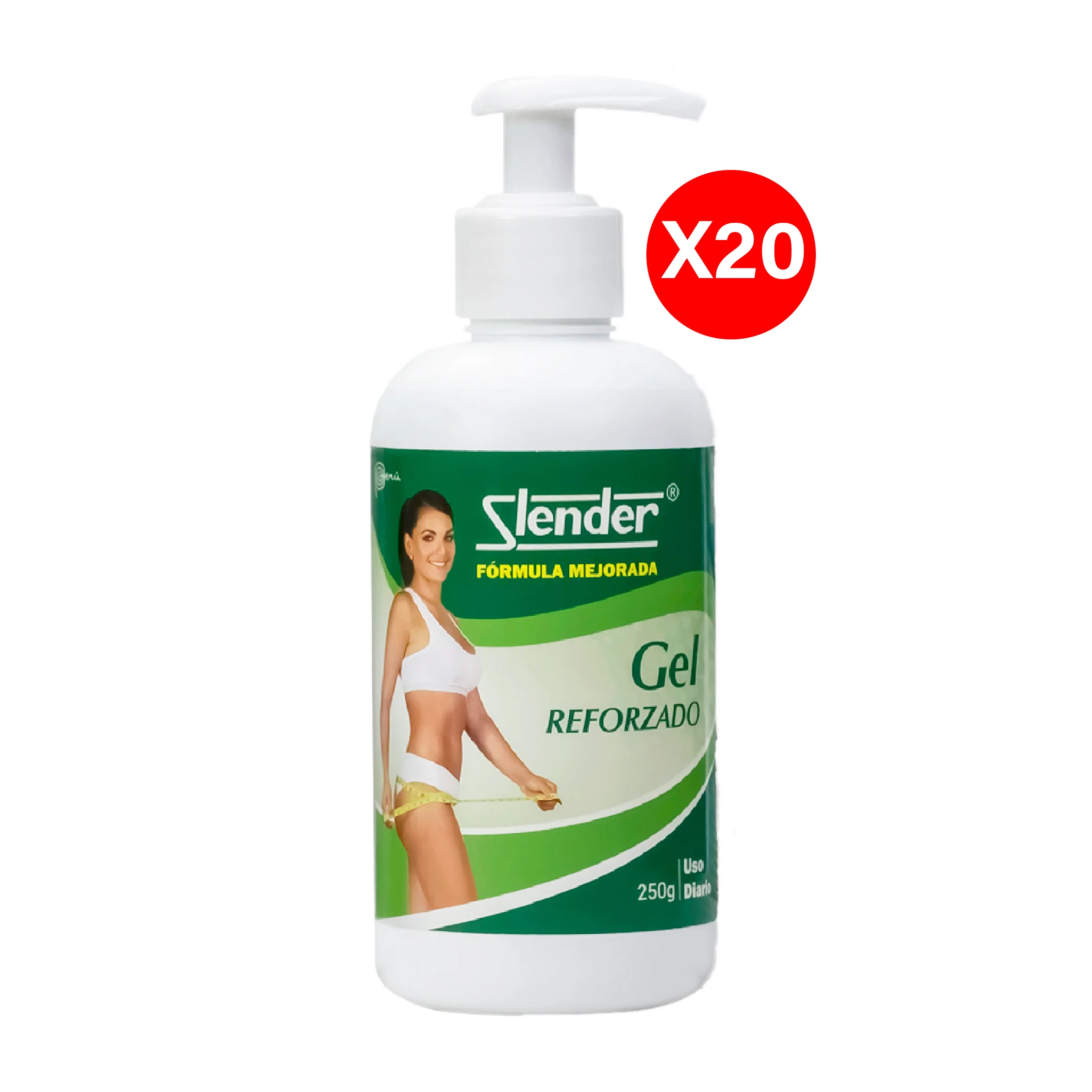 Slender - Gel Reforzado (250 g.) sellado al aire (Caja x20 uni)