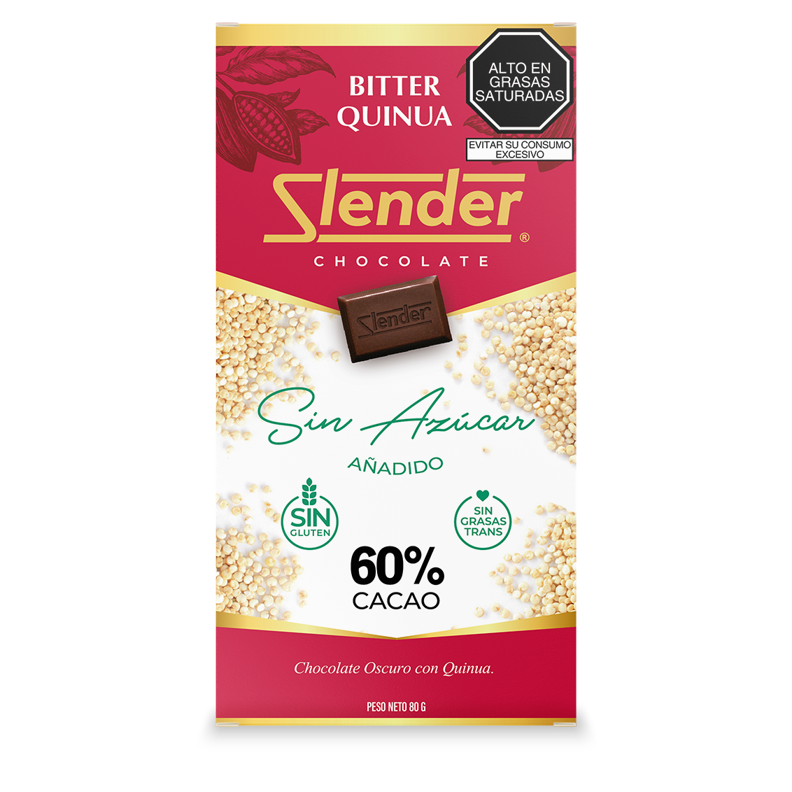 Slender — Bitter Quinua (80 gr.) al 60% Cacao