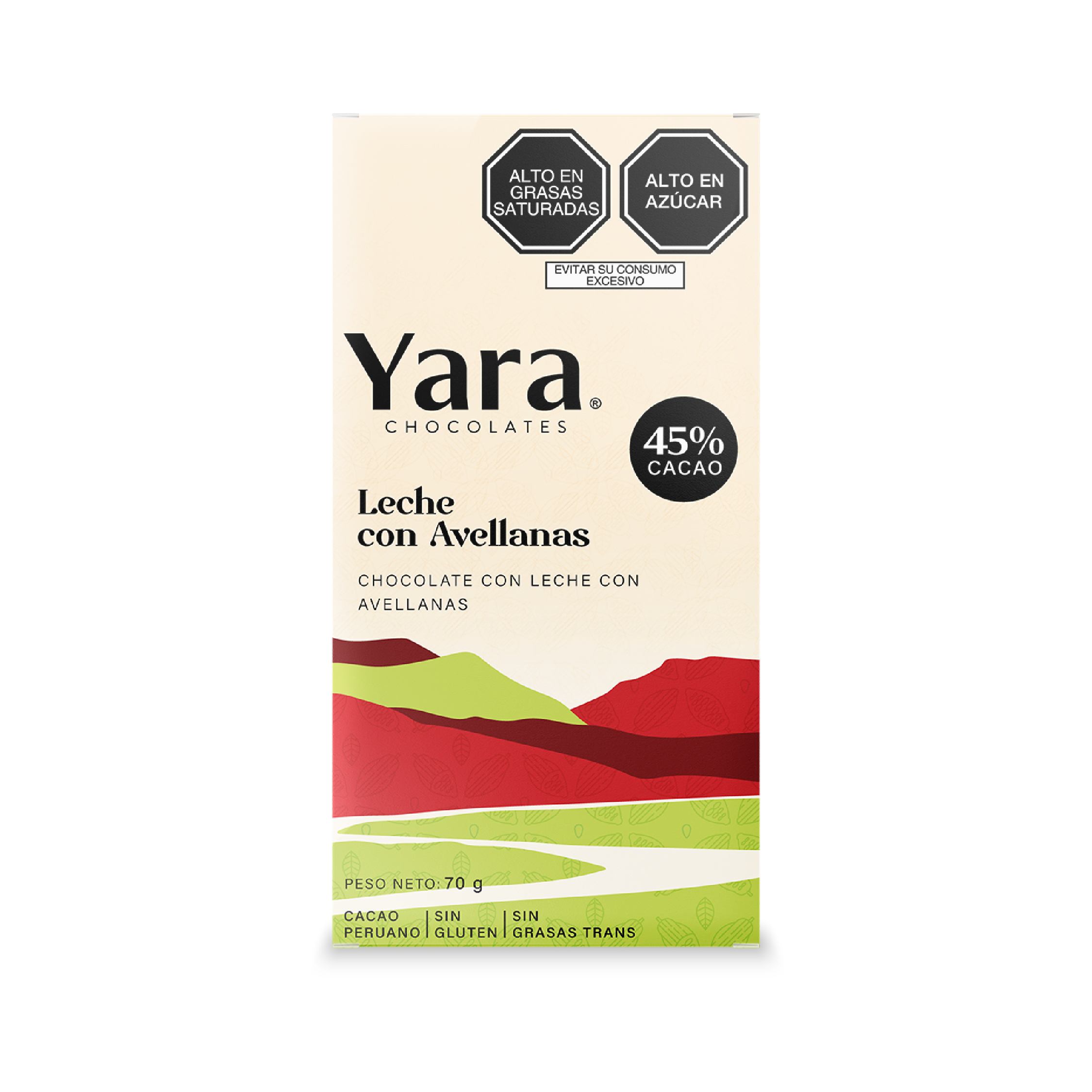 Yara - Leche con Avellanas (70 gr.) al 45%