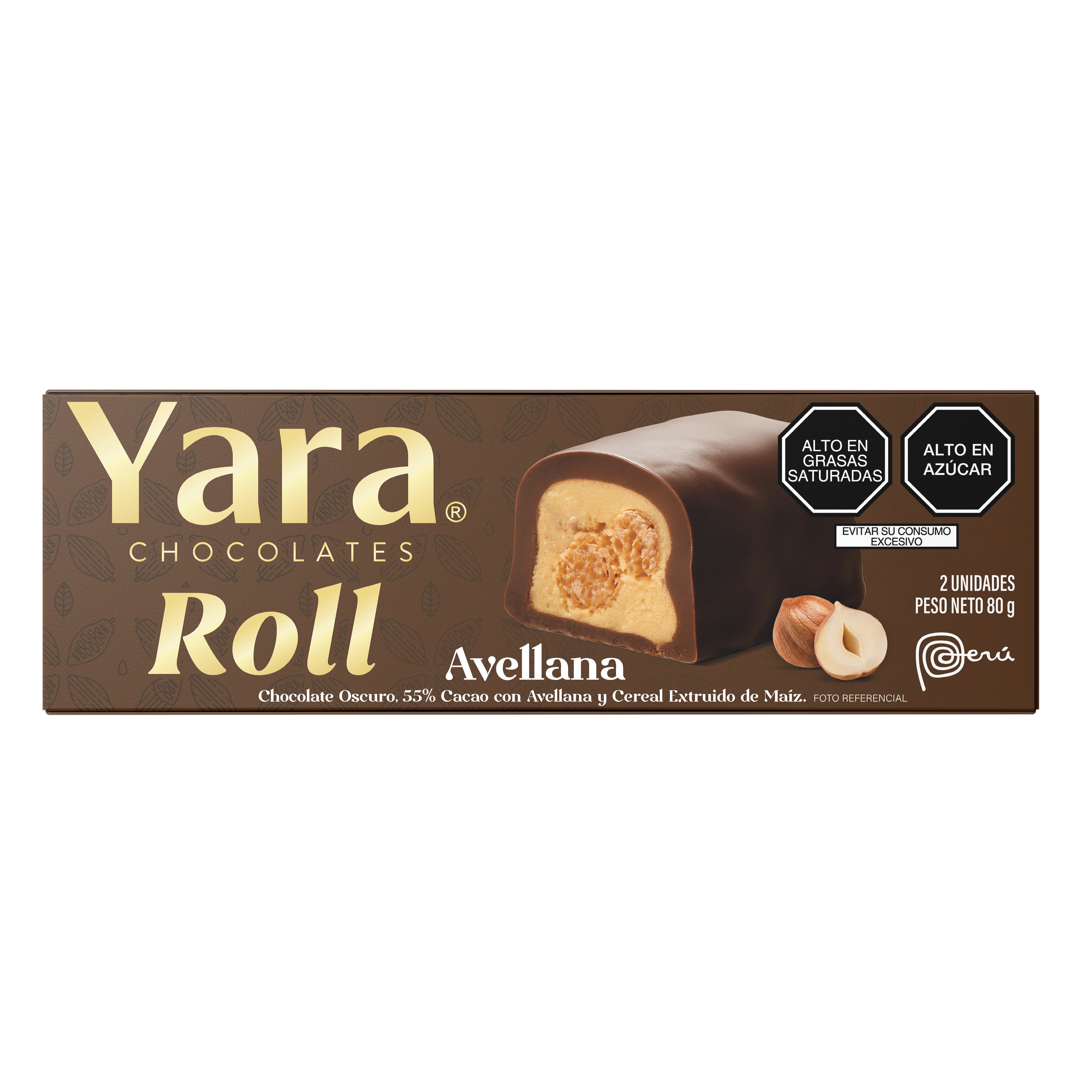 Yara Roll Avellana — Bitter 55% con pasta de avellanas