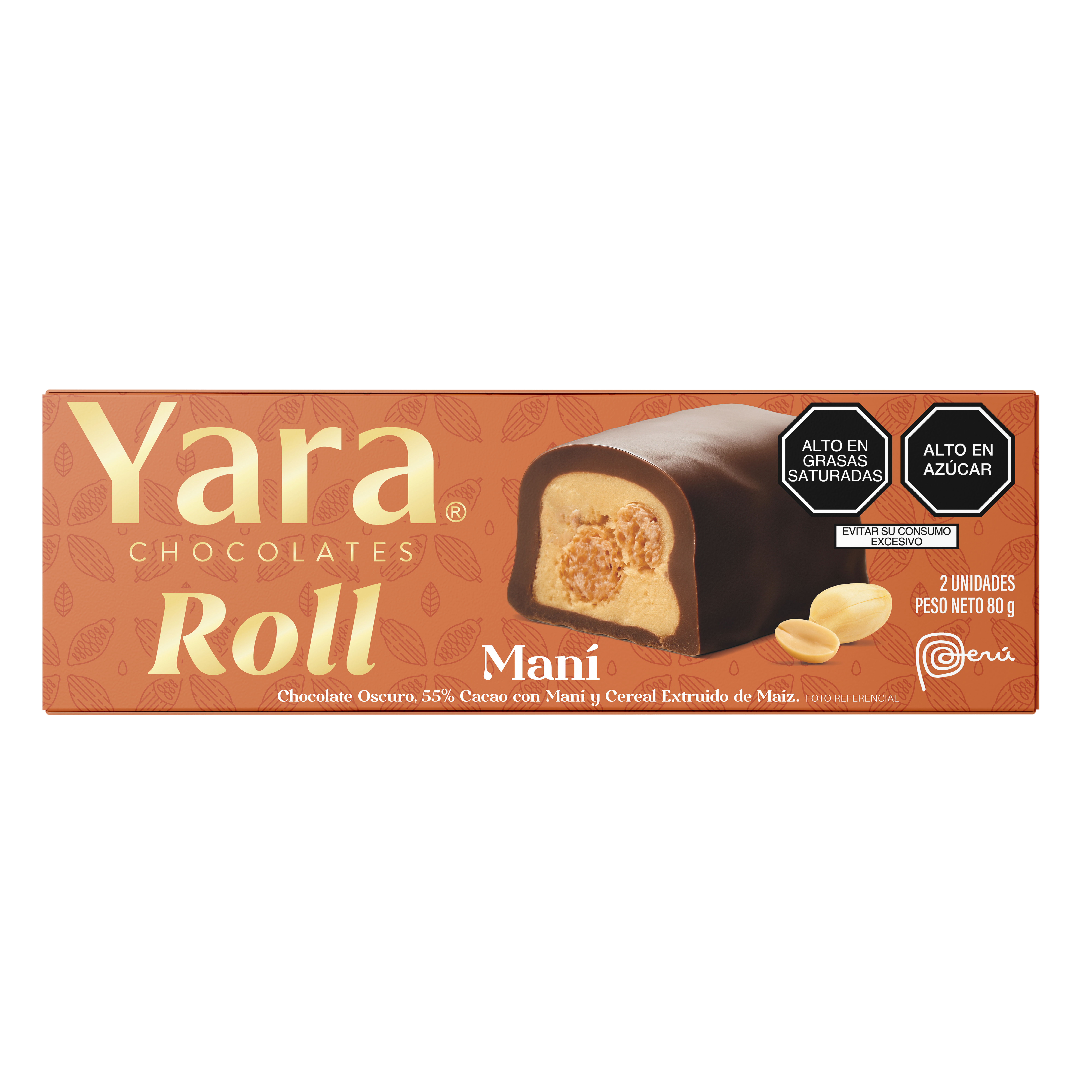 Yara Roll Maní — Bitter 55% con pasta de maní